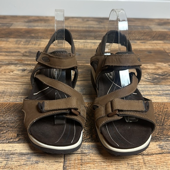 MBT Katika Brown Leather Women's Rocker Bottom Sandals - Picture 4 of 11